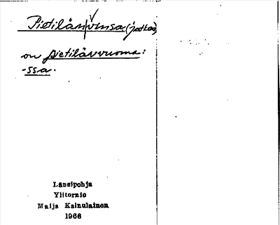 Bild på arkivkortet för arkivposten Pietilän vinsa