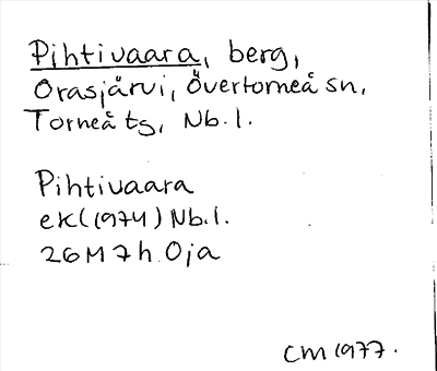 Bild på arkivkortet för arkivposten Pihtivaara