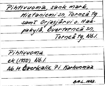 Bild på arkivkortet för arkivposten Pihtivuoma