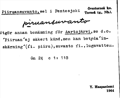 Bild på arkivkortet för arkivposten Piiruansuvanto