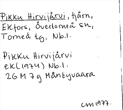 Bild på arkivkortet för arkivposten Pikku Hirvijärvi