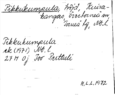 Bild på arkivkortet för arkivposten Pikkukumpula