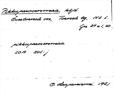 Bild på arkivkortet för arkivposten Pikkuparosenmaa