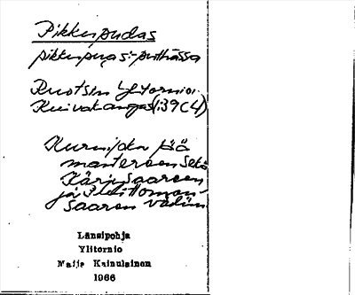 Bild på arkivkortet för arkivposten Pikkupudas