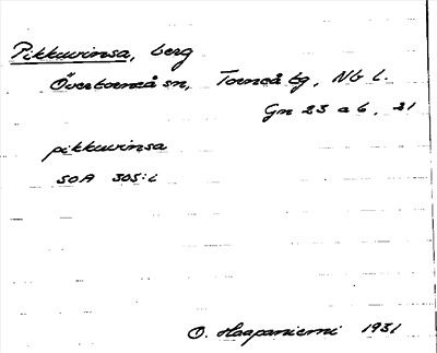 Bild på arkivkortet för arkivposten Pikkuvinsa