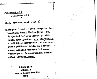 Bild på arkivkortet för arkivposten Pirjetankoski