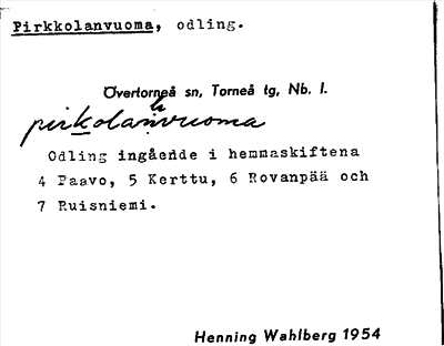 Bild på arkivkortet för arkivposten Pirkkolanvuoma