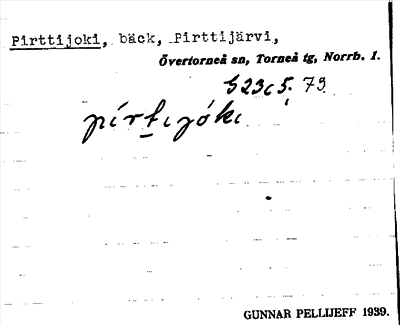 Bild på arkivkortet för arkivposten Pirttijoki