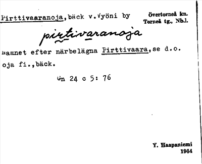 Bild på arkivkortet för arkivposten Pirttivaaranoja