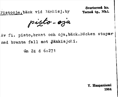 Bild på arkivkortet för arkivposten Pistooja