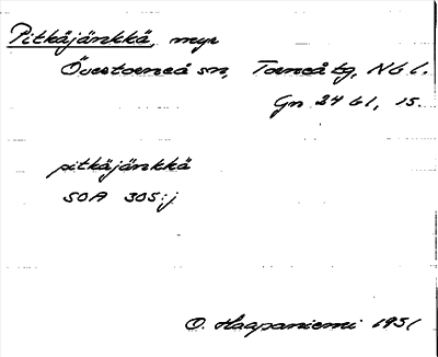 Bild på arkivkortet för arkivposten Pitkäjänkkä