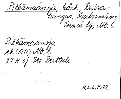 Bild på arkivkortet för arkivposten Pitkämaanoja