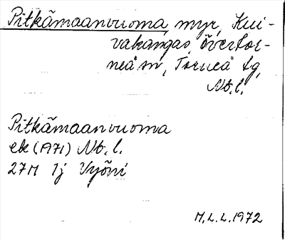 Bild på arkivkortet för arkivposten Pitkämaanvuoma