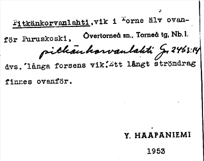 Bild på arkivkortet för arkivposten Pitkänkorvanlahti