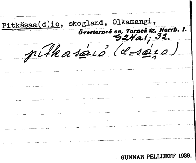 Bild på arkivkortet för arkivposten Pitkäsaa(d)io