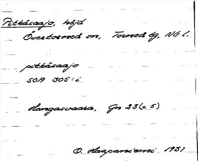 Bild på arkivkortet för arkivposten Pitkäsaajo