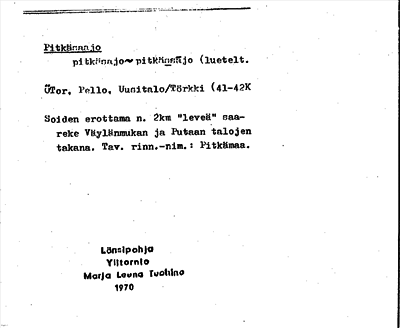 Bild på arkivkortet för arkivposten Pitkäsaajo