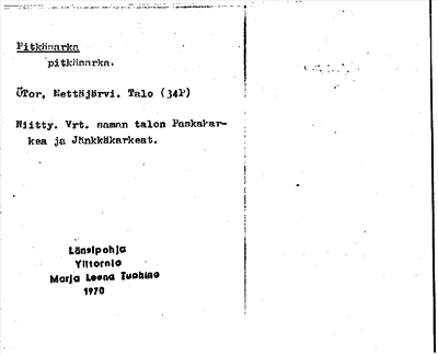 Bild på arkivkortet för arkivposten Pitkäsarka
