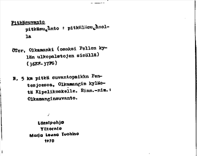 Bild på arkivkortet för arkivposten Pitkäsuvanto