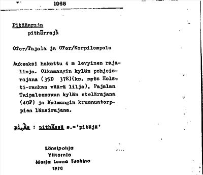 Bild på arkivkortet för arkivposten Pitäänraja