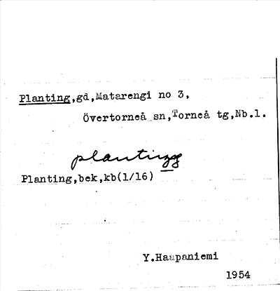 Bild på arkivkortet för arkivposten Planting