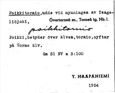 Bild på arkivkortet för arkivposten Poikkitornio