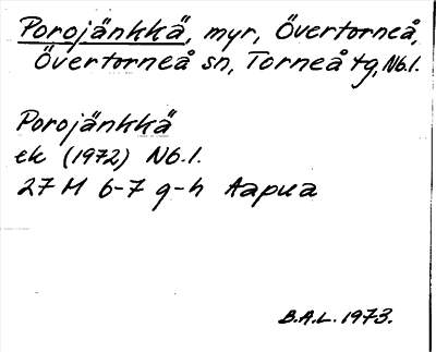 Bild på arkivkortet för arkivposten Porojänkkä