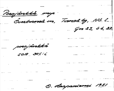 Bild på arkivkortet för arkivposten Porojänkkä