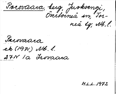 Bild på arkivkortet för arkivposten Porovaara
