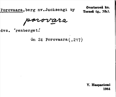 Bild på arkivkortet för arkivposten Porovaara