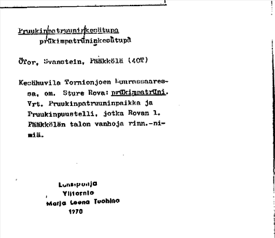 Bild på arkivkortet för arkivposten Pruukin patruunin kesätupa