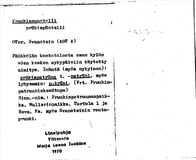 Bild på arkivkortet för arkivposten Pruukinpuustelli