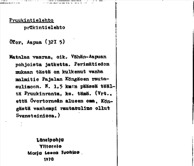 Bild på arkivkortet för arkivposten Pruukintielehto