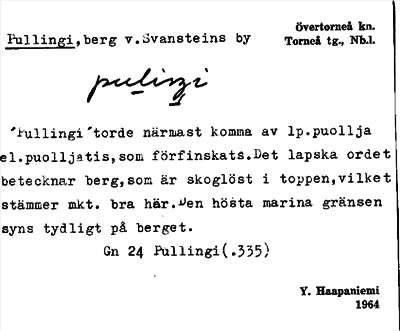 Bild på arkivkortet för arkivposten Pullingi
