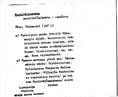 Bild på arkivkortet för arkivposten Puolivälinmukka