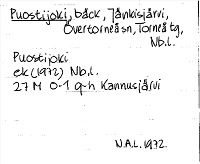 Bild på arkivkortet för arkivposten Puostijoki