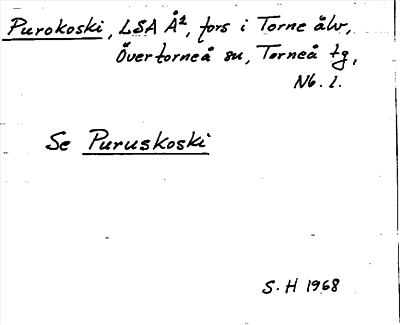 Bild på arkivkortet för arkivposten Purokoski, se Puruskoski