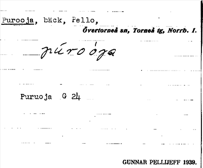 Bild på arkivkortet för arkivposten Purooja