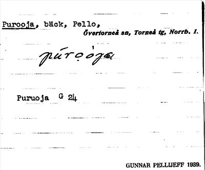 Bild på arkivkortet för arkivposten Purooja