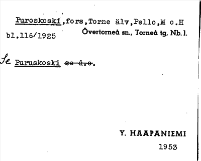 Bild på arkivkortet för arkivposten Puroskoski, se Puruskoski