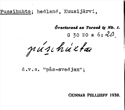 Bild på arkivkortet för arkivposten Pussihuhta