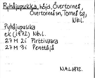 Bild på arkivkortet för arkivposten Pyhäjupukka
