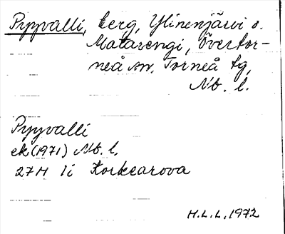 Bild på arkivkortet för arkivposten Pyyvalli