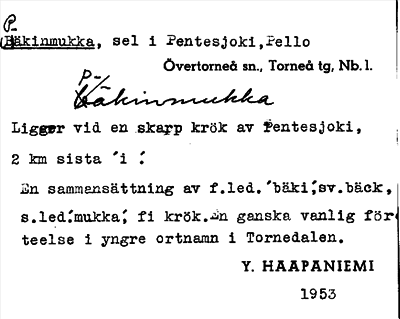 Bild på arkivkortet för arkivposten Päkinmukka