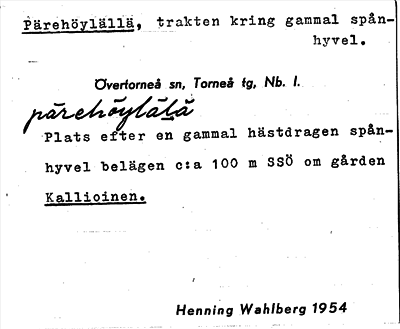 Bild på arkivkortet för arkivposten Pärehöylällä
