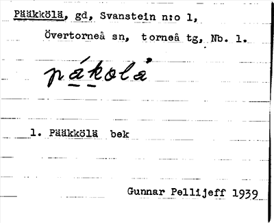 Bild på arkivkortet för arkivposten Pääkkölä