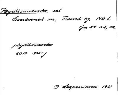 Bild på arkivkortet för arkivposten Pöydäsuvanto
