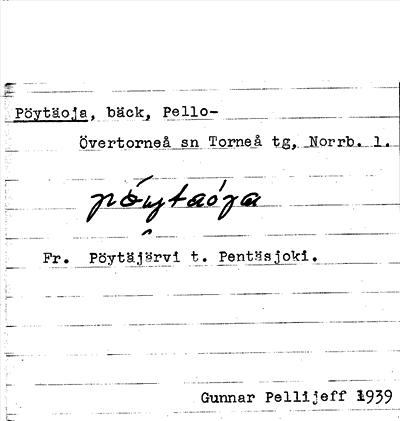 Bild på arkivkortet för arkivposten Pöytäoja