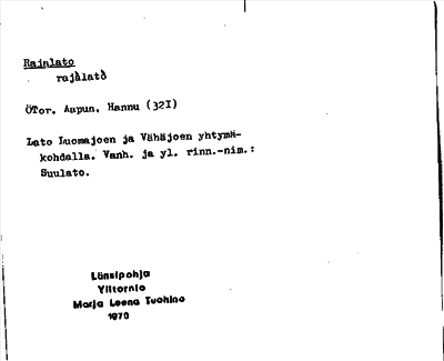 Bild på arkivkortet för arkivposten Rajalato