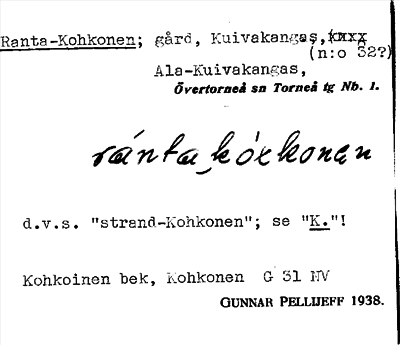 Bild på arkivkortet för arkivposten Ranta-Kohkonen